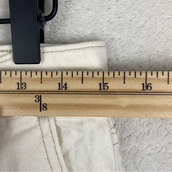 Abercrombie High Rise 90s Relaxed Jeans Sz 29 Short Petite Ivory Denim Pleated - Picture 10 of 13